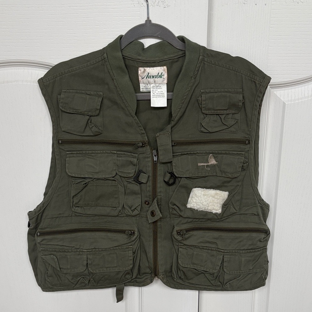 Ausable Men's Olive Multi-Pocket Fishing Utility Vest